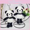Cute Cartoon Panda Plush Keychain Soft Pp Cotton Filled Keyring For Backpack