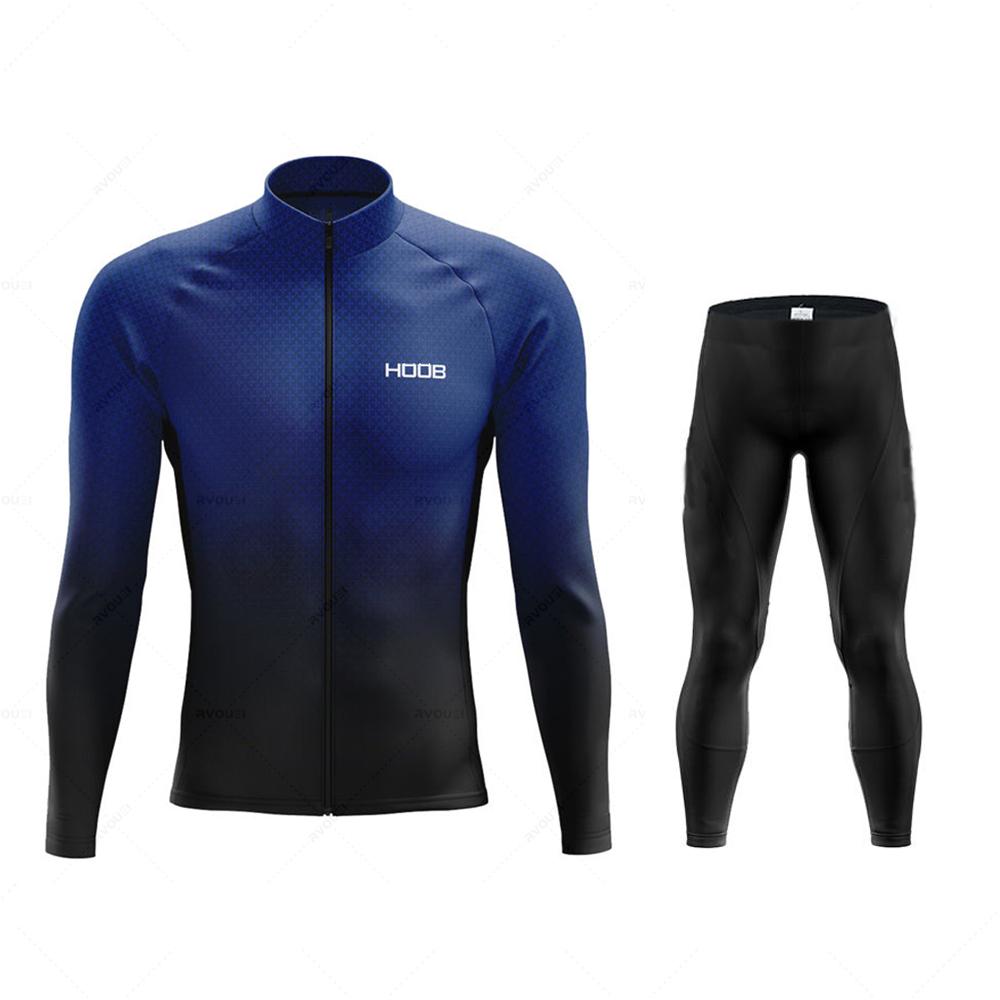 2026 Spring New Team Long Sleeve Cycling Jersey Set MTB Bike Clothing Uniform Men's Thermal Fleece Bicycle Maillot Ropa Ciclismo