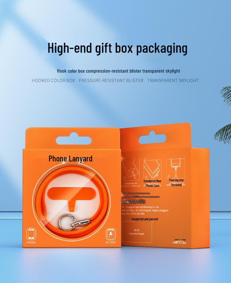 Šňůrka na mobilní telefon na zápěstí a přes tělo s kroužkem na prst, popruh proti ztrátě a těsnění proti pádu