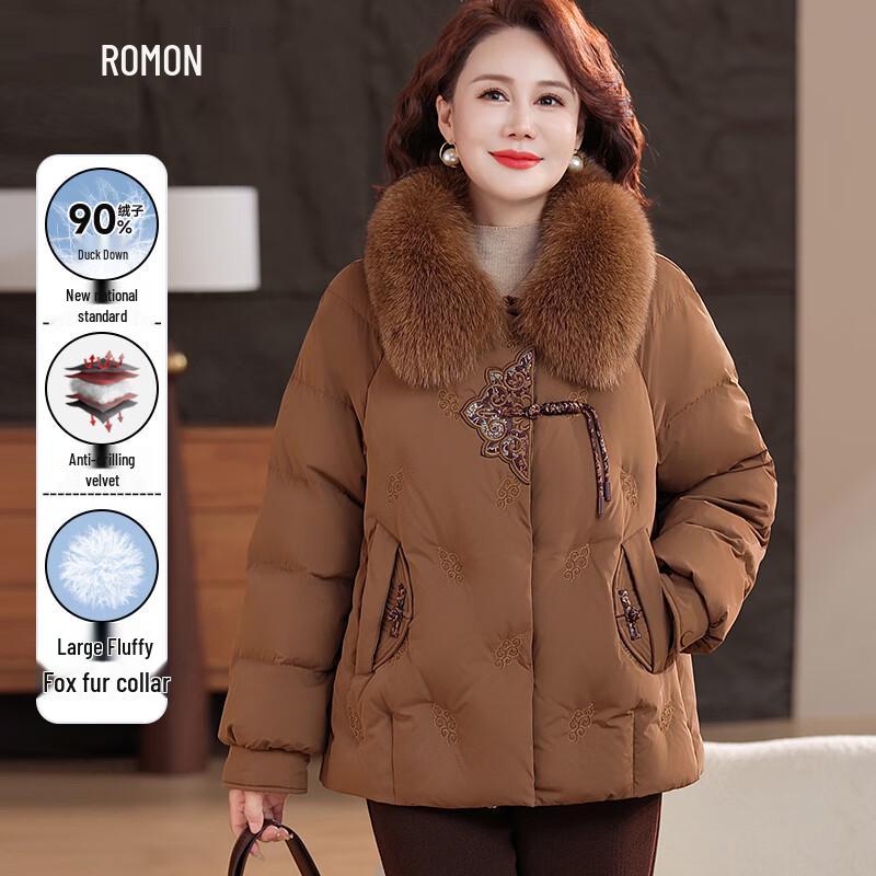 

Romain Women s Short 90% Down Jacket with Fox Fur Collar 2XL