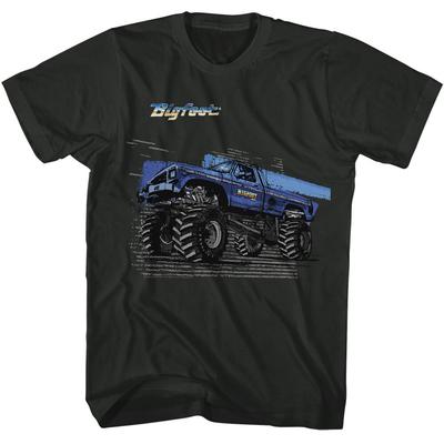 Bigfoot Original Blue Monster Truck Paski Zoom Męska Koszulka Unisex Koszulka