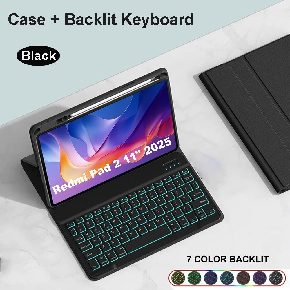 Case for Redmi Pad 2 11 Inch , Bluetooth Keyboard Case for Redmi Pad 2 11-Inch, Magnetic Keyboard Protective Cover