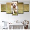 5 Pieces Canvas Wall Arts Poster Painting Golden Retriever Puppy Aburst Of Joy In Modern Home Decor For Living Room Artwork