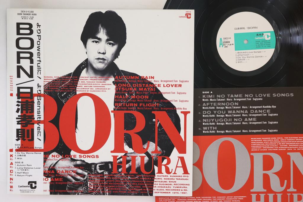 LP Record TAKANORI HIURA  Born 28CV8PROMO CONTINENTAL 1987 Japan Obi Japanese PopRock Used