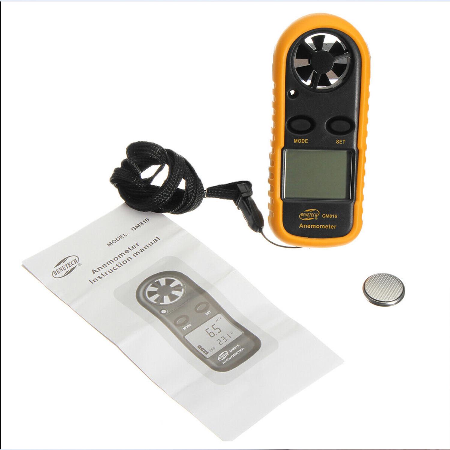 

Digital Anemometer Handheld Wind Speed Meter Gauge Accurately Measure Wind Temperature Speed Backlight LCD Digital чёрный