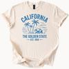 California Bear Palm Trees T Shirt Golden State Est 1850 Tee Cali Graphic Top