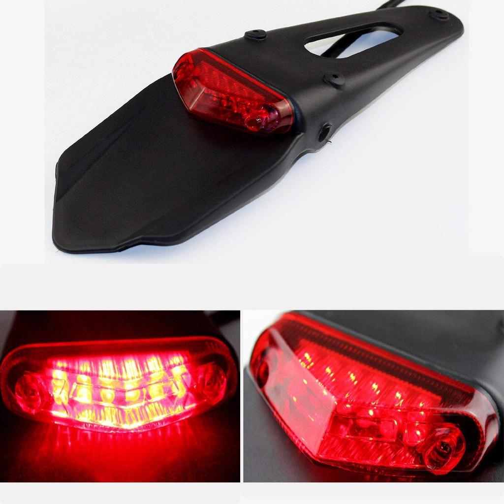 Karun Motorcycle LED Enduro Tail Lamp with Red Lens License Plate Light Universal