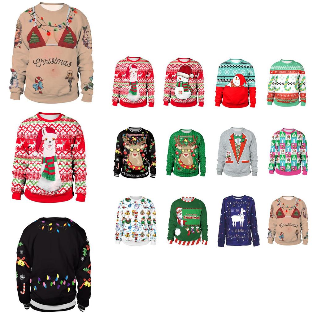 Premium Quality Ugly Xmas Christmas Sweater Featuring Santa And Elf For Winter Warmth