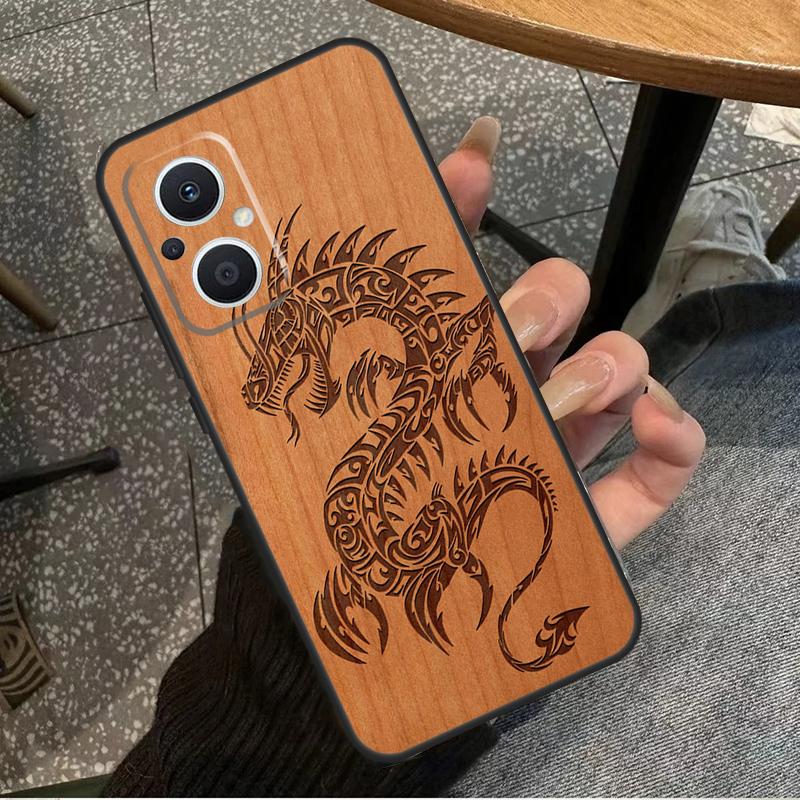 

Turtle Elephant Dragon Wood Case For OPPO Reno 10 Pro 4 5 6 7 8 Lite 8T 4Z 5Z OPPO Find X5 Lite X2 X3 Neo X6 Pro Cover OPPO Find X2 Lite