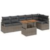Canapé de jardin 7 pièces avec coussins gris poly rattan, Canapé 2 places avec coussins gris poly rattan 3349719
