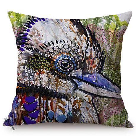 Nordic Bird Oil Painting Art Sofa Decoration Pillowcase Parrot Owl Animal Luxury Chair Cushion Cover Throw Pillow Case