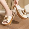 Comfortable EVA  Women's Stylish Summer Platform Slide Sandals with Bowknot Design Machine Washable, Perfect for Casual Indoor or Outdoor Wear