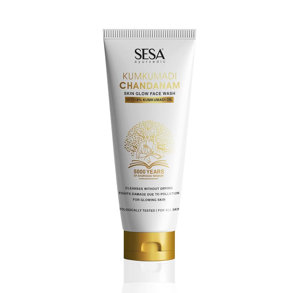 Sesa 8% Kumkumadi Chandanam Face Wash 100ml For Glowing Skin, Deep Pore Cleanse, Anti Pigmentation, For Men & Women, All Skin Types