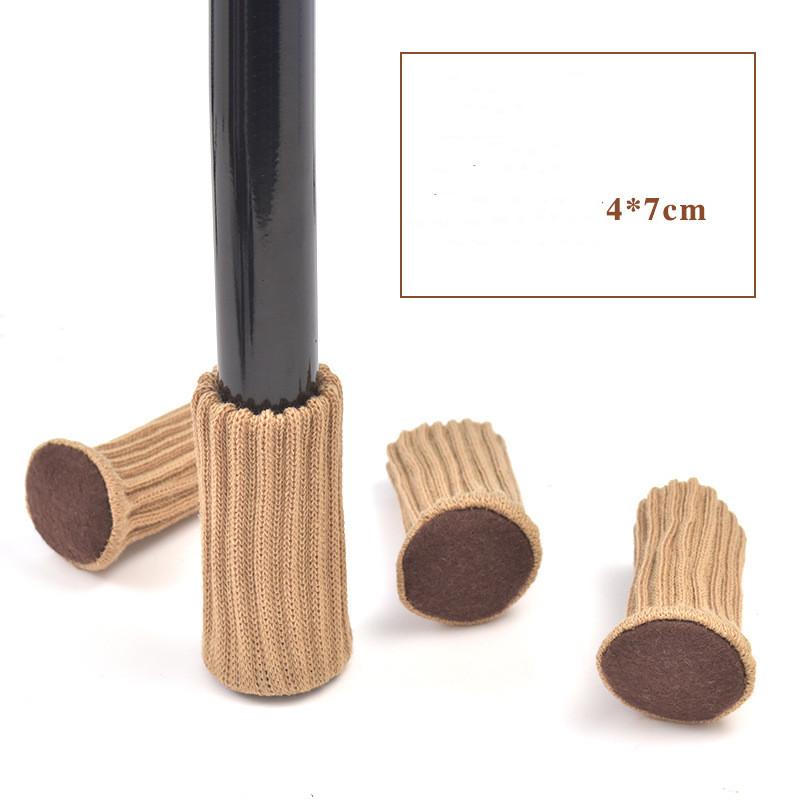 4 pièces/set Chaussettes pour pieds de meubles en tricot silencieuses, haute élasticité, protecteurs de sol avec patins antidérapants, housses épaisses pour pieds de chaise