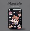 Good Luck Shin-chan MAGSAFE-Compatible Apple Leather Phone Case with Magnetic Card Holder