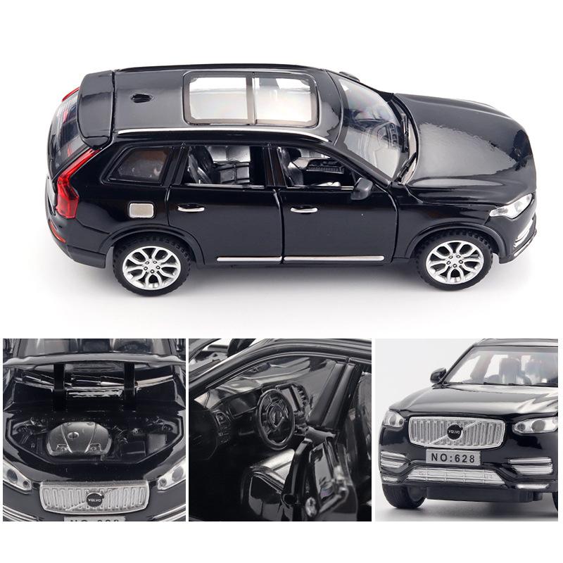 1/32 Scale XC90 Diecast Car Model Toy, Pull Back Toy Vehicle with Sound and Light for Kids Toddler Boys Girls Gift Collection