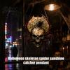 Indoor Porch Hanging Decor Halloween Wind Chime Skull Spider Suncatcher Double Side Printed Acrylic Window Dark Aesthetic Room Accents Ornament,