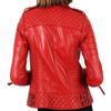 Noora Women's Lambskin Red Leather Jacket | Stylish Biker Slim Fit Jacket | Club Outerwear Coat |