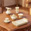 4/9Pcs Simulation Mini Vintage Tea Set Dish Model Ornament Miniature Dollhouse Teapot Tea Cup Kit Doll House Decor Accessories