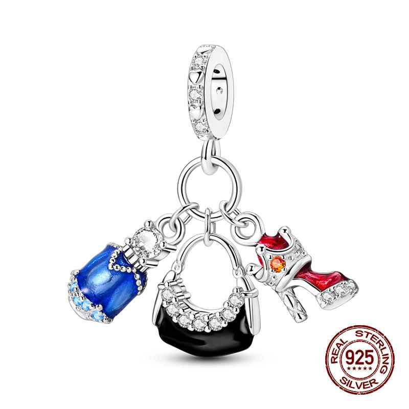 Sweet Copper Tea Party Pink Princess Series Charms Beads Fit 3Mm Original Bracelets Diy Jewelry Birthday Gifts