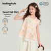 Pudding Haru Girls' Floral Lace Cotton Top