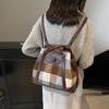 Contrasting color plaid casual tote bag women's new high-end sense large-capacity shoulder bag backpack