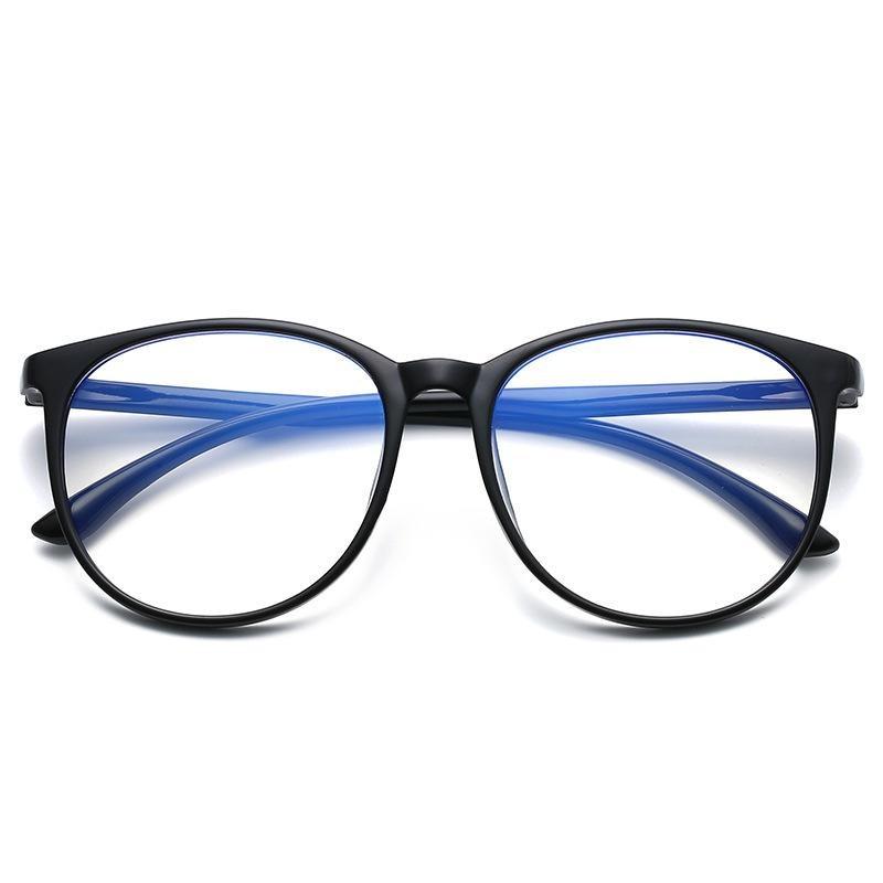 Óculos de Armação Redonda Grande da Moda Lentes Transparentes Design Elegante com Borda Preta Adequado para Mulheres Adequado para Uso Diário