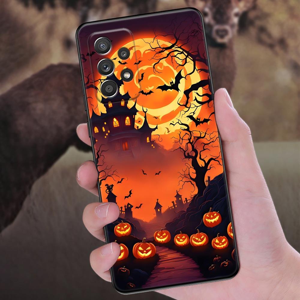 Happy Halloween Cat Pumpkin Phone Case A56 5G For Samsung Galaxy A56 A55 A36 A26 A16 A54 A52 A35 A34 A25 A21S A15 A06 Soft Cover