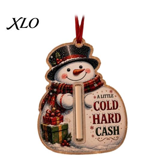 Reusable Holiday Gift Ornament Christmas Money Holder Ornament, Acrylic Stocking Cash Hanging Decor Keepsake Pendant for Tree, Festive with