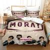 Morat Beding Set Single Twin Printed Bed Linen Set With Pilowcase Bed Soft Duvet Cover Soft Single Double Ful Quen Super King-Sized Dimensionsd