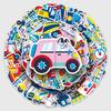 50 Hand-Painted Cartoon Vehicle Stickers for Kids - Reward, Decoration, Suitcase & Phone Case