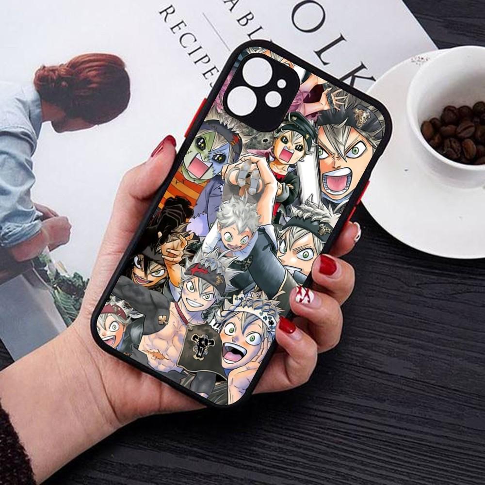 Black Clover Phone Case For IPhone 14 11 12 13 Mini Pro Max 8 7 Plus X XR XS MAX Translucent Matte Cover