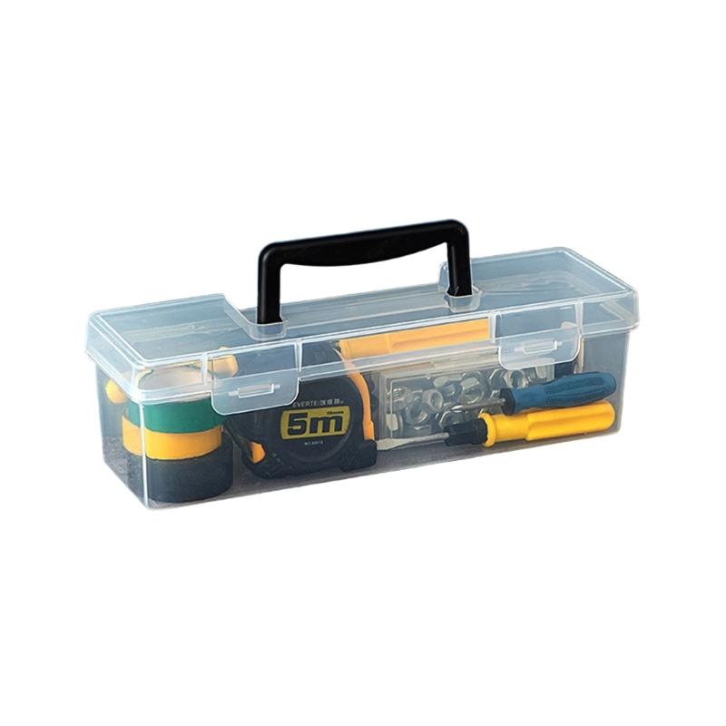 Multipurpose Transparent Organiser Box For Home Repair Tool Easy Carry Handle And Plastic Construction Toolbox