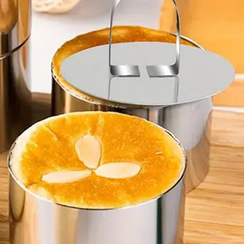 Stainless Steel Cake Mold Round Mold Pressure Plate With Push Piece Rustproof Baking Cake Rings Onigiri Bento Sushi Baking Tool
