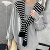Spring and Autumn Air Conditioning Room Shoulder Neck Striped Shawl Outside Knitted Small Garment Versatile False Collar Shawl