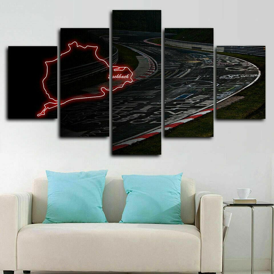 

5 Pcs Nurburgring Rally Track Circuit Racing Wall Art Canvas HD Posters Pictures HD Paintings Home Decor Living Room Decoration 20x35 20x45 20x55cm