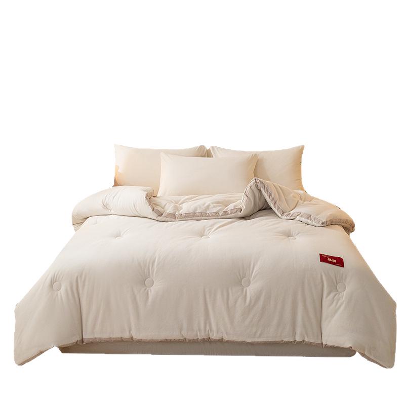 2023 Premium Washed Cotton Soybean Embroidered Thick Autumn/Winter Quilt for Single/Double Beds