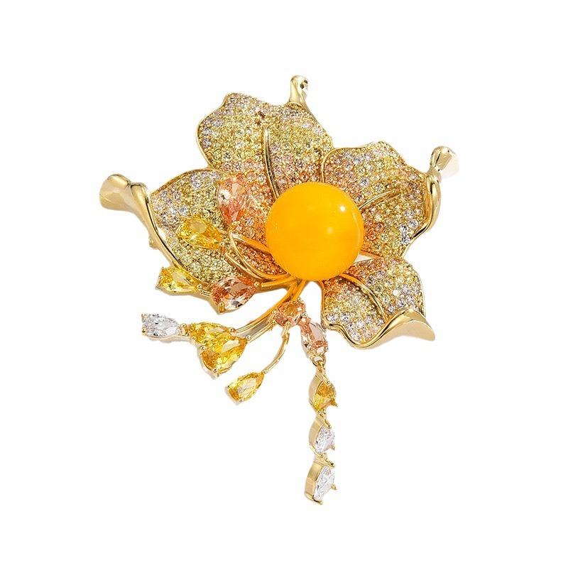 03 Broșă retro cu mărgele Super Flash, cu micro-incrustații de zirconiu, de lux, de calitate premium, ușoară