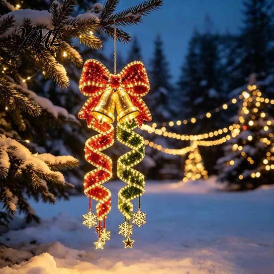 Weatherproof Polyester Holiday Lights Christmas Magic Spiral Hanging LED Light, Decoration with for Porch Entryway Doorway And Outdoor Decor