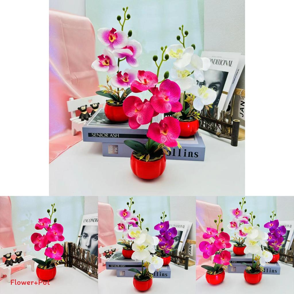 Phalaenopsis Fake Flower Arrangement With Silk And Plastic For Wedding Decor