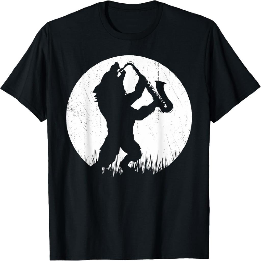 Werewolf Saxophone Player Moonlight Silhouette T-Shirt