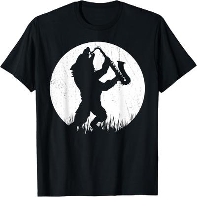 Werwolf Saxophonspieler Mondlicht Silhouette T-Shirt