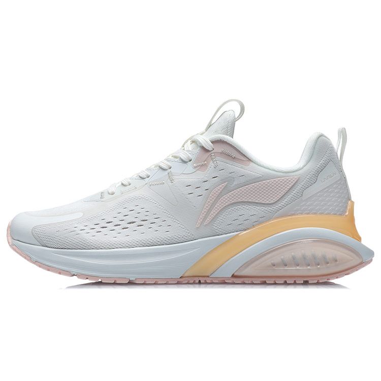 Li-Ning Lightweight Low-Top Running Shoes Women Sneakers White Orange ARHR062-3