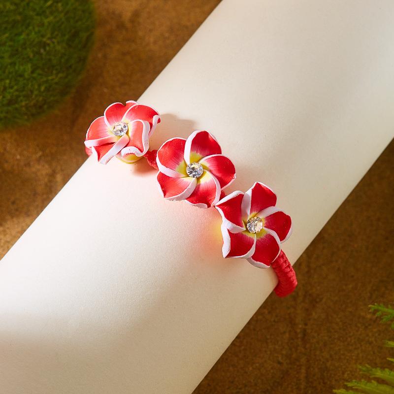 Bracciale Floreale Hawaiano Boho per Donna Corda Intrecciata con Perline Braccialetto Vacanza Estiva in Spiaggia Feste Gioielli Migliori Regali per Amici