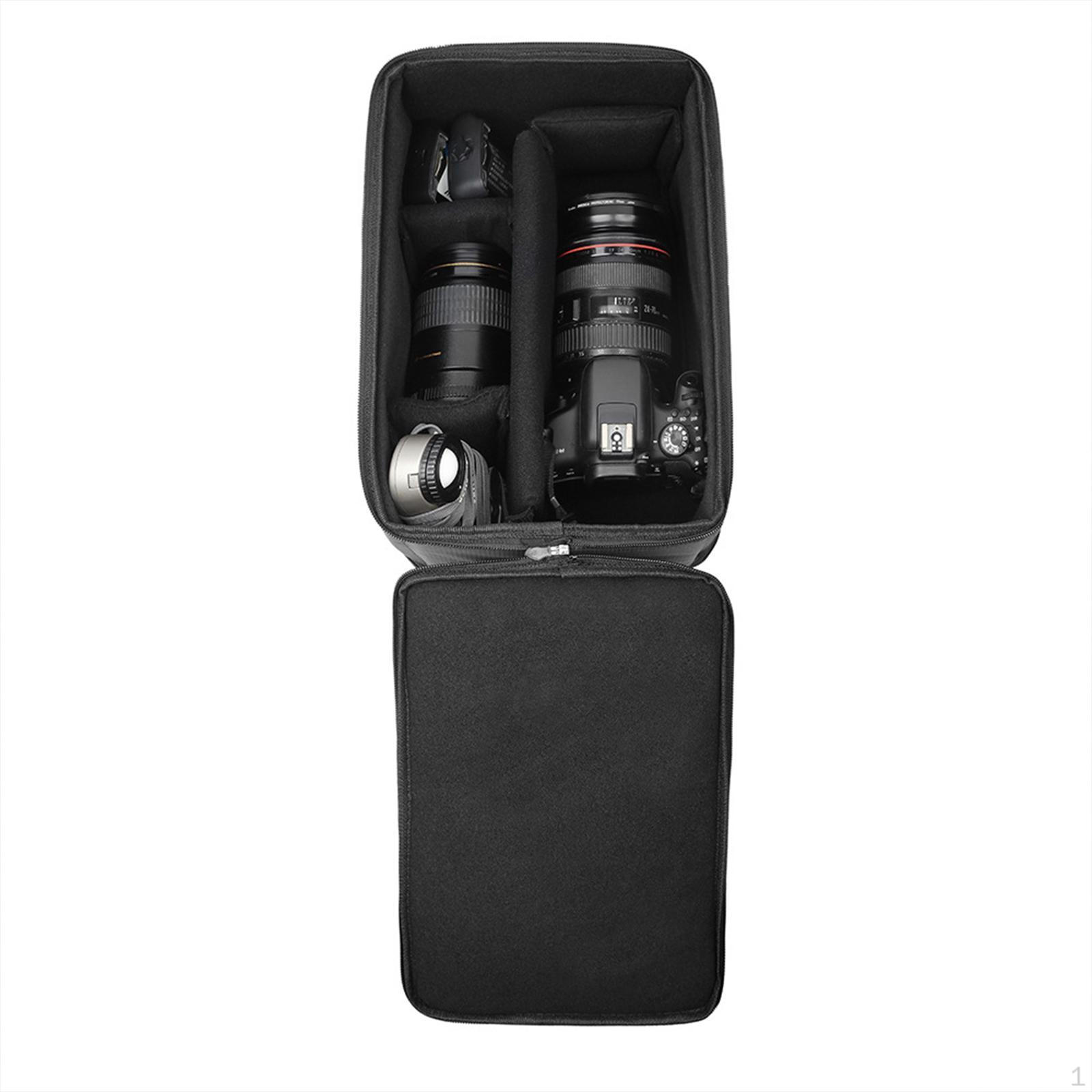 

Сумка для фотокамеры из полиэстера для фотографов, подарки, ударопрочный, внутреннее хранение чёрный