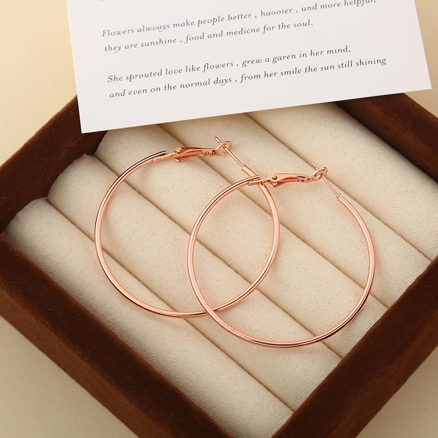 

Винтажные геометрические серьги-кольца из металла 6 см, преувеличенный минималистичный стиль, большие круглые серьги, ювелирные украшения, подарок для девушек розового золота