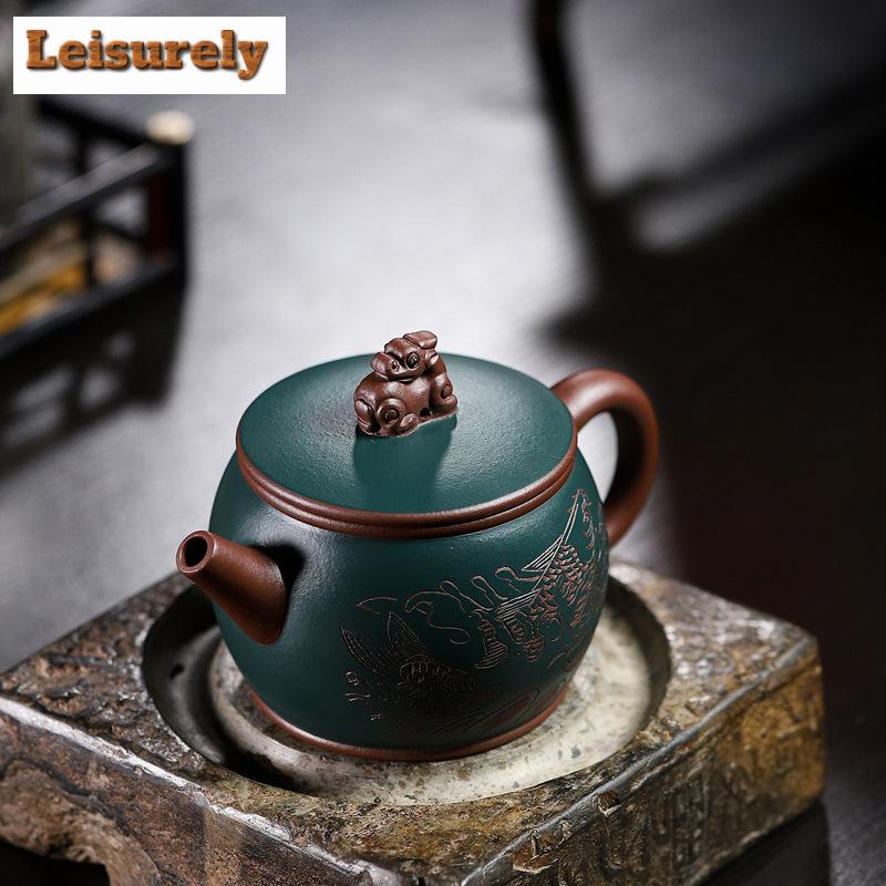 280ml Yixing Raw Ore Purple Clay Teapot Famous Handmade Dargon Tea Pot Beauty Tea Infuser Kettle Chinese Zisha Kung Fu Tea Set