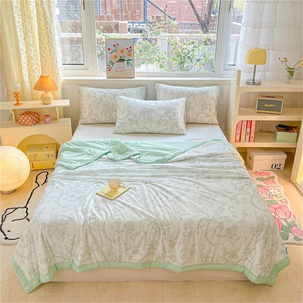 Cotton Summer Quilt Home Sofa Thin Air Conditioning Throw Blanket Soft Office Nap Blanket Bedroom Nap Home Decoration Bed Cover