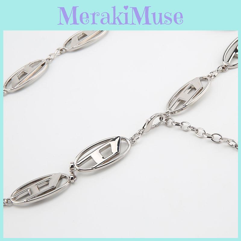Metal Silver Dletter Chain Waist Chain Adjustable Skirt Versatile Jeans