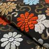 Used Nagoya Obi Karaori Colorful Chrysanthemum Arabesque On a Black Background 9 Cm Pure Silk Kimono X-4765